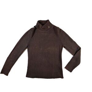 Vintage Lauren‎ Ralph Lauren Sweater Womens Large Brown Turtle Neck